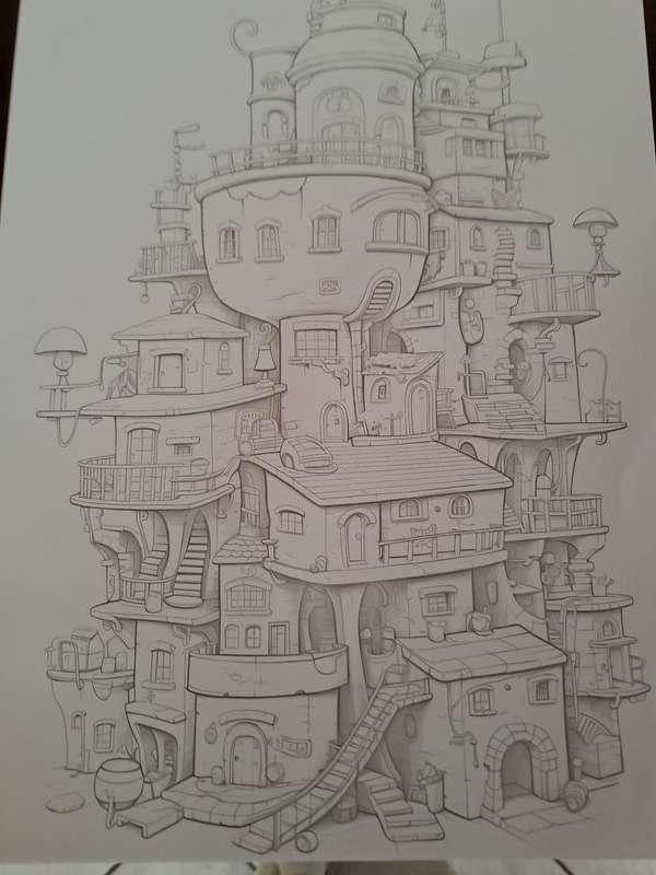 Adult Colouring book The Enchanted Cottage