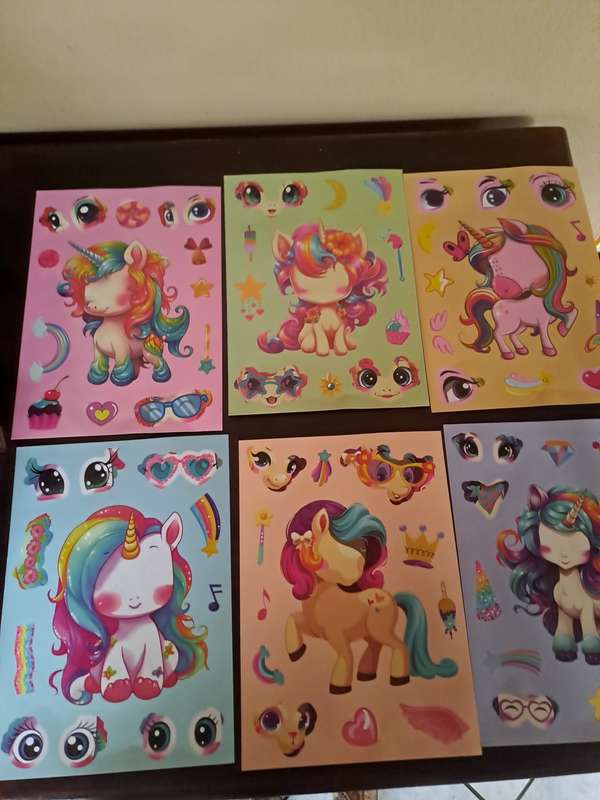 Stickers Set of 6 Unicorn Themed