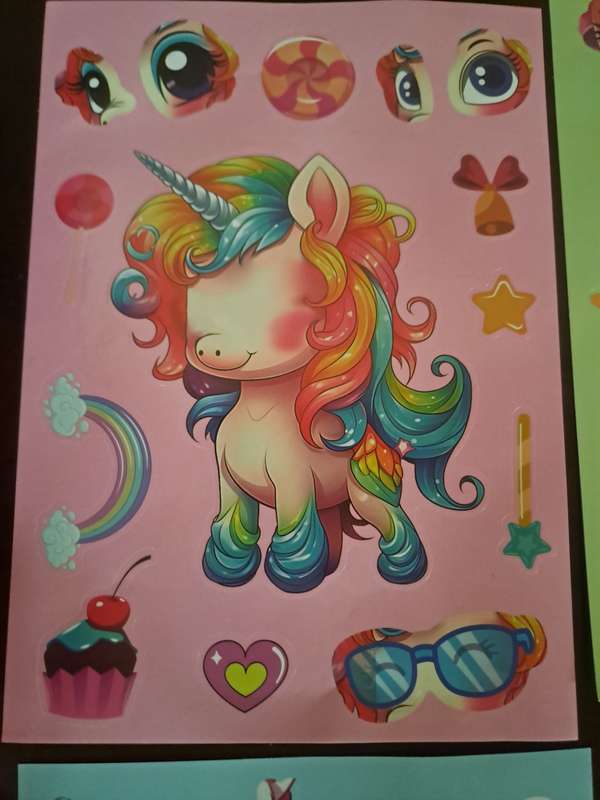 Stickers Set of 6 Unicorn Themed