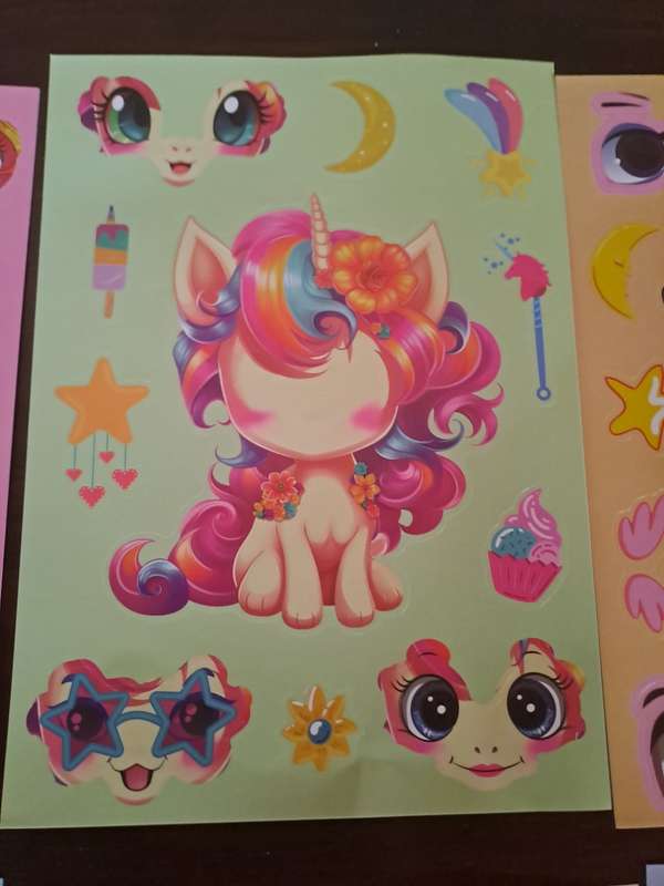 Stickers Set of 6 Unicorn Themed