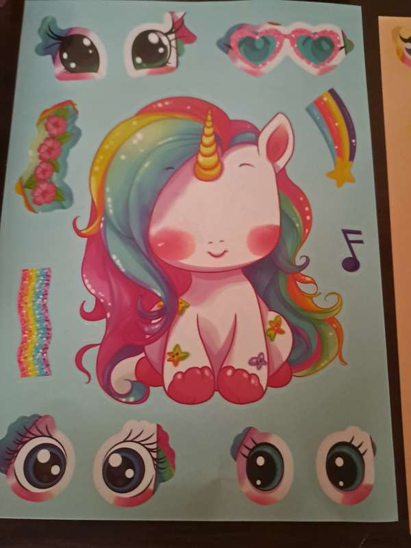 Stickers Set of 6 Unicorn Themed