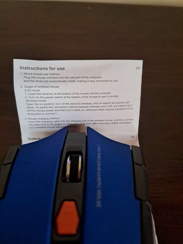Wireless Gaming Mouse Blue