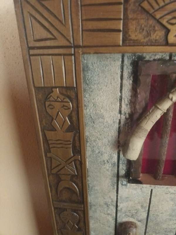 Box Frame with Three Dimensional Tribal Art