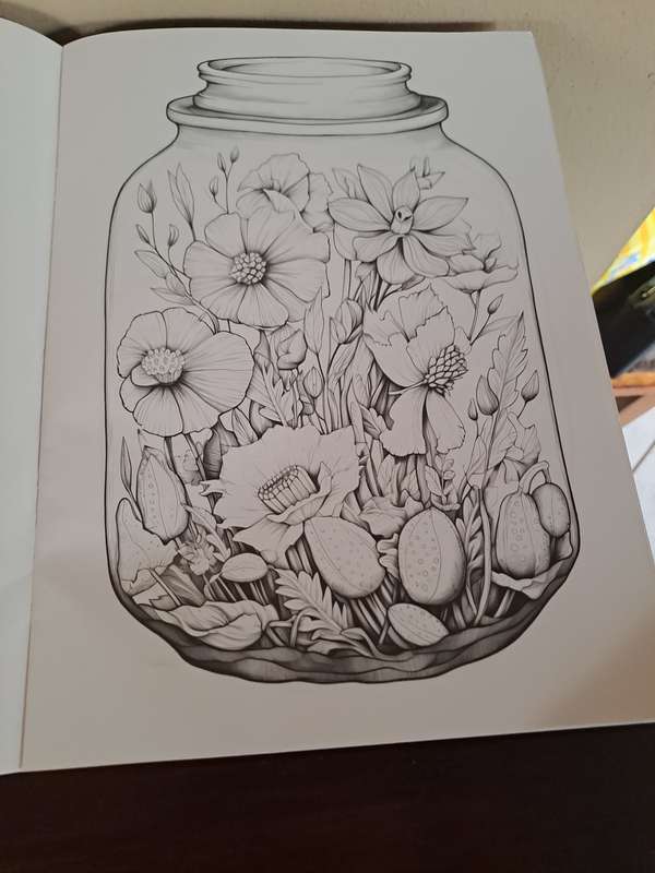 Adult Colouring book Flower World