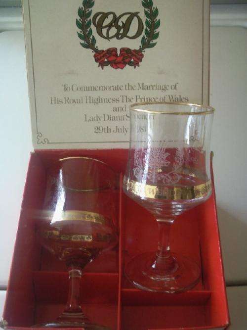 Two Royal Wedding Commemorative Goblets