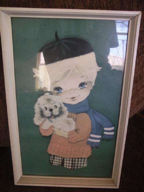 Little Boy & Dog Print with Frame and Glass