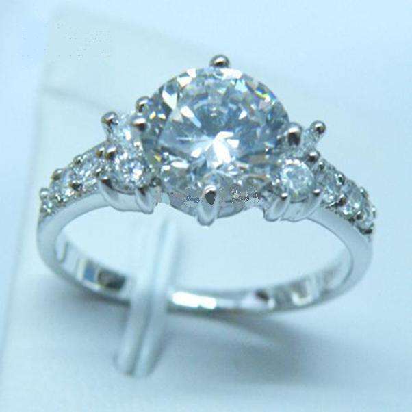 Free Shipping PERFECT EXQUISITE NATURAL 2.2CT WHITE SAPPHIRE 14KT GOLD GEMSTONE RING