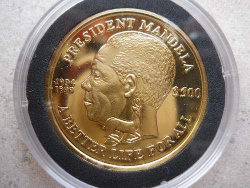 MANDELA REPUBLIC OF SIERRA  LEONE GOLD PT COIN LATE ENTRY