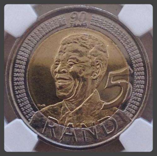 MS 65 GRADED MANDELA 90 BIRTHDAY COINS  last left u see they scares now