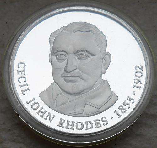 Sterling Silver Cecil John Rhodes Medallion 1853-1902 Proof Cameo in Capsule 15g