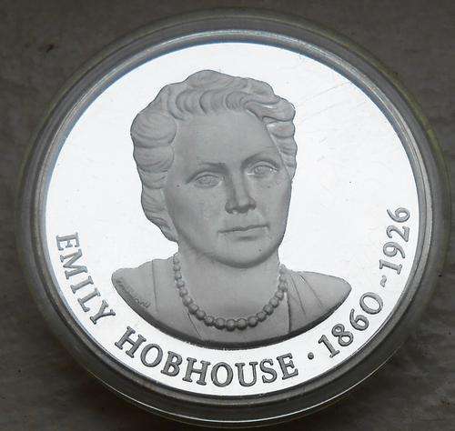 Sterling Silver Emily Hobhouse Medallion 1860-1926 Proof Cameo in Capsule 15g