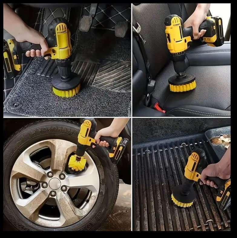 3-in-1 Electric Cleaning Brush Set - Perfect For Carpet, Sofa, Tile, Car Wash & More!