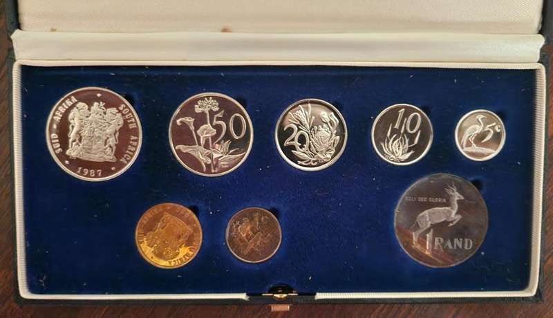 1987 SA Proof Set in SA Mint Box