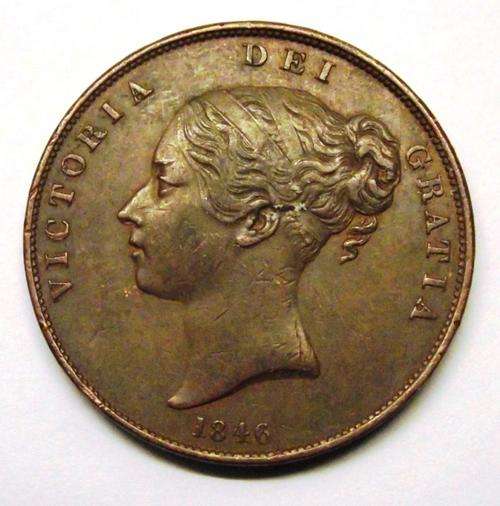 1846 Queen Victoria Young Head Penny