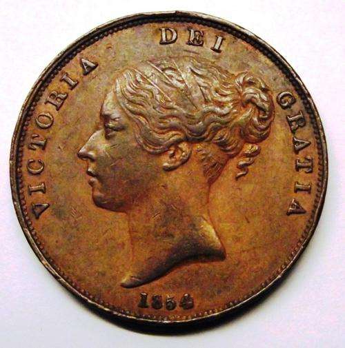 1854 Queen Victoria Young Head Penny