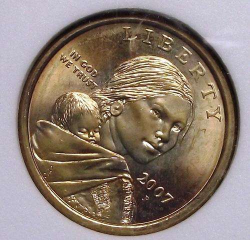 2007 P SACAGAWEA DOLLAR SGS MS 70