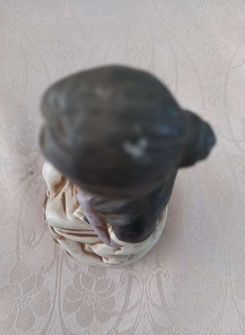Vintage FBIA Bisque Porcelain Elderly Old Woman with Fruit Basket