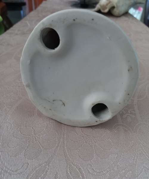 Vintage FBIA Bisque Porcelain Elderly Old Woman with Fruit Basket