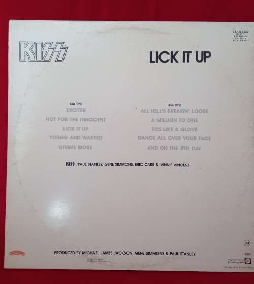 Kiss - Lick it Up Vinyl Record - UK
