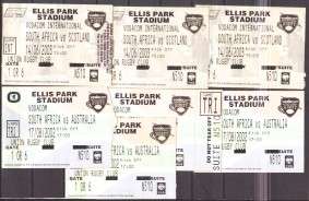 R.S.A.-Used Rugby Tickets-South Africa vs Australia & Scotland 2002-2003