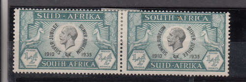 SA Union KGV Silver Jubilee hinged pair per scan