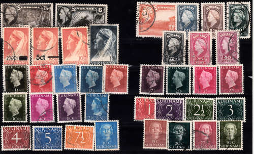 Suriname used selection odd hinged mint