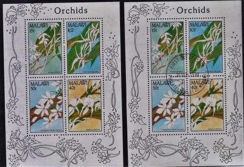Malawi Orchids MNH and CTO Mini sheets