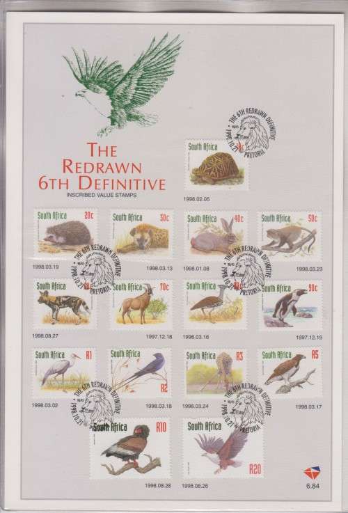 RSA redrawn 6th definitive issue on two first day cards
