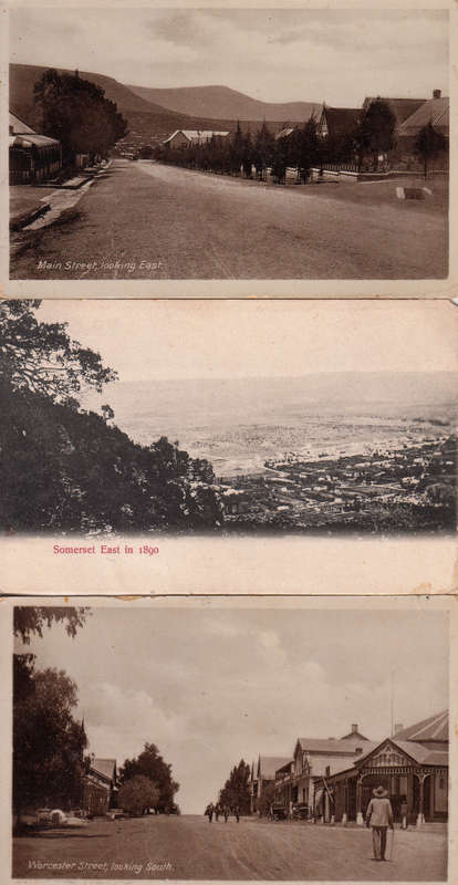 A selection of  7 very old unused Postcards Somerset East pictures as scanned