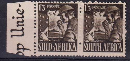 SA Union SACC 103a MNH 1/3 pair Blackish Brown pair