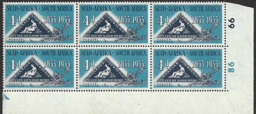 S A Union very fine MNH control block SACC 144a with broken knee variety see note Cat R250