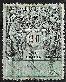 Austria Fiscal 2fl fine used high value scarce item