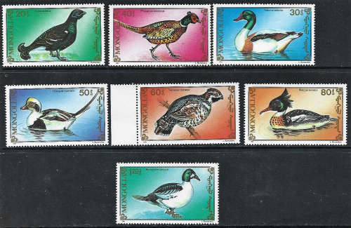 Mongolia Birds MNH selection as scanned