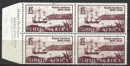 SA Union SACC 126 with 126b top right stamp MNH block