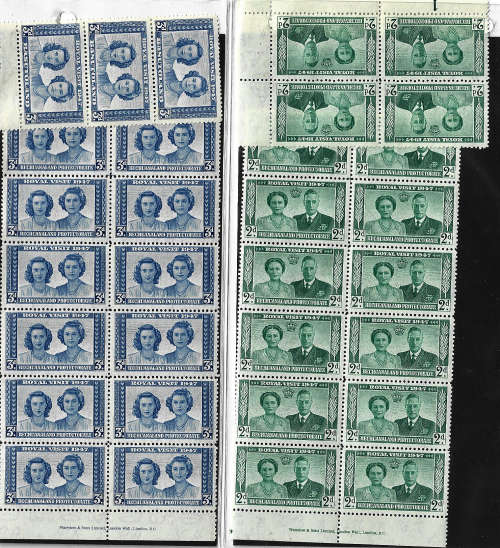 Basutoland MNH blocks Royal Visit 1947 issue