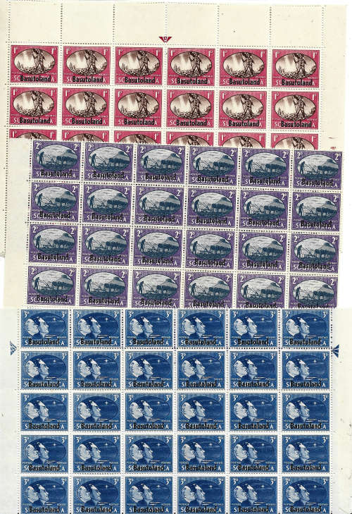 Basutoland MNH part sheets 30 sets SACC 29 to 31 as scanned
