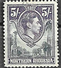 Northern Rhodesia SACC  43 fine used KGV1 5/-