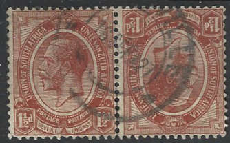 SA Union SACC 4b Tete Beche pair 1.5d used
