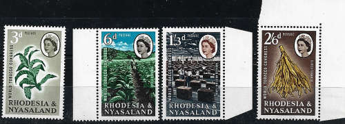 Rhodesia and Nyasaland 1963 MNH set Tobacco Congress
