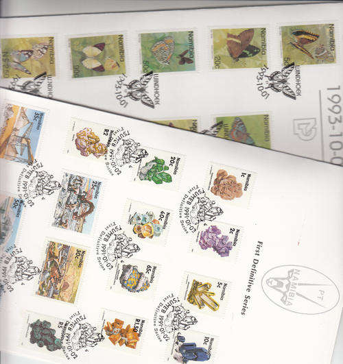 Namibia 1st and 2nd definitives on first day cards