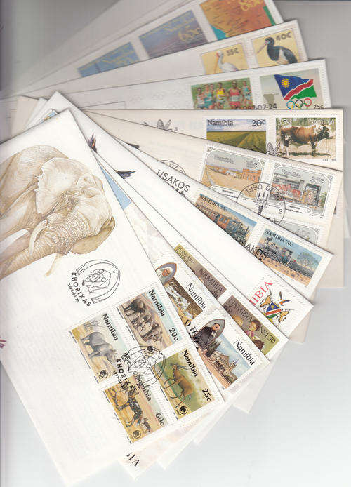 Namibia 12 fine clean first day covers all different