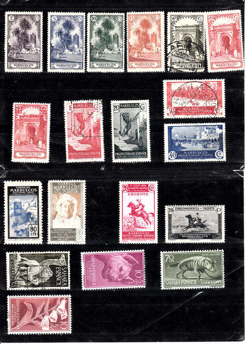 Spanish Morocco hinged mint with other colonies