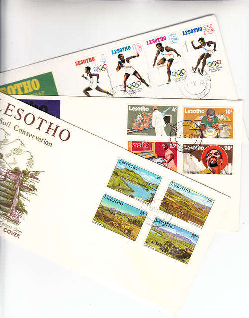 Lesotho 9 FDC all different