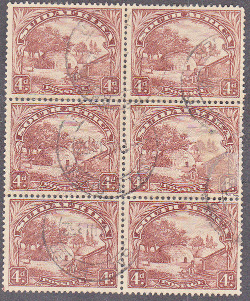 SA  Roto print SACC 47c redrawn super used block of six