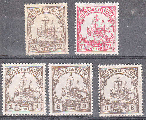 German Colonies unused selection with no gum.