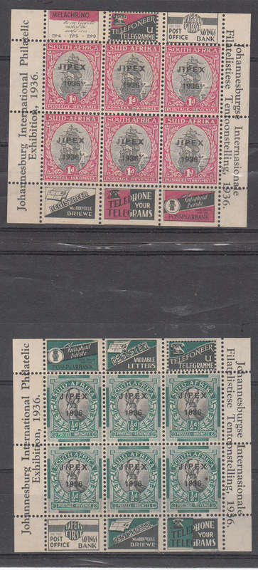 SA Union Jipex 1936 MNH  mini sheets
