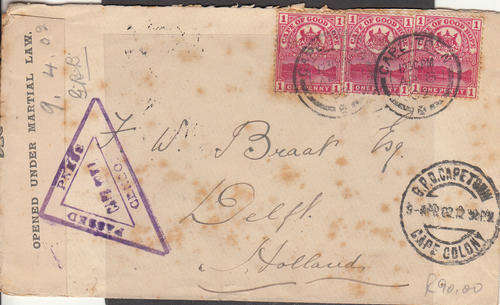 Private envelope as scanned marked Opened under martial Law