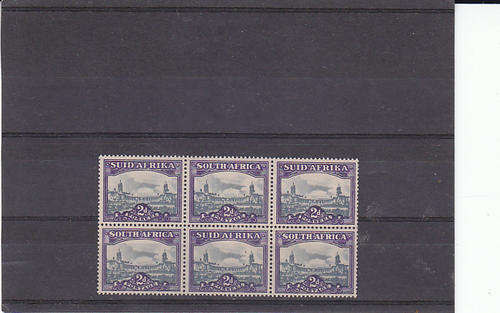 South Africa MNH block of 2d 1945/48 redrawn design