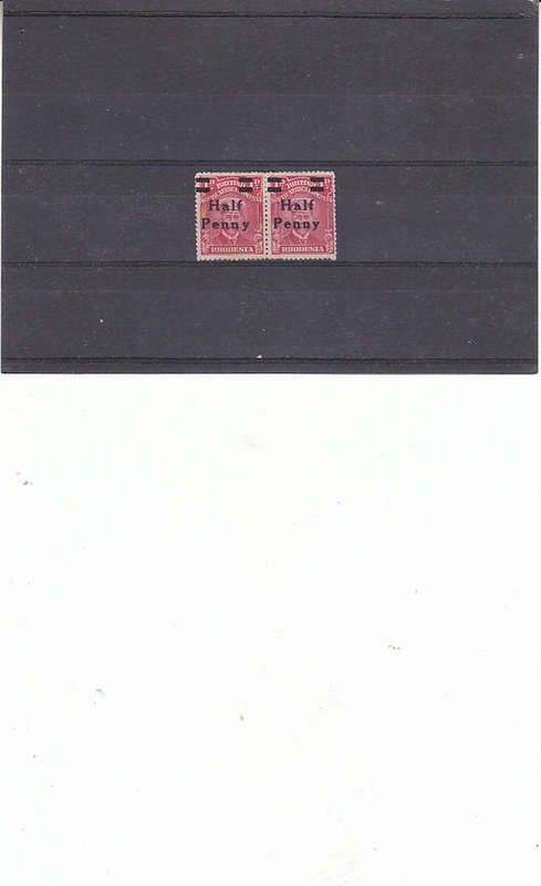 BSACo mint  surcharged pair with left stamp showing letter N Y spaced wider SACC 280 & 280c