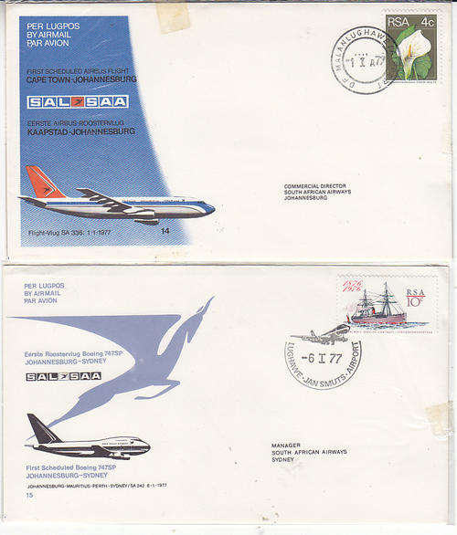 South African Airways covers numbers 14 and 15